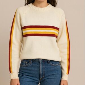 Silton California Vintage Retro Striped Ski Sweater 70s Taiwan ~ Large💛